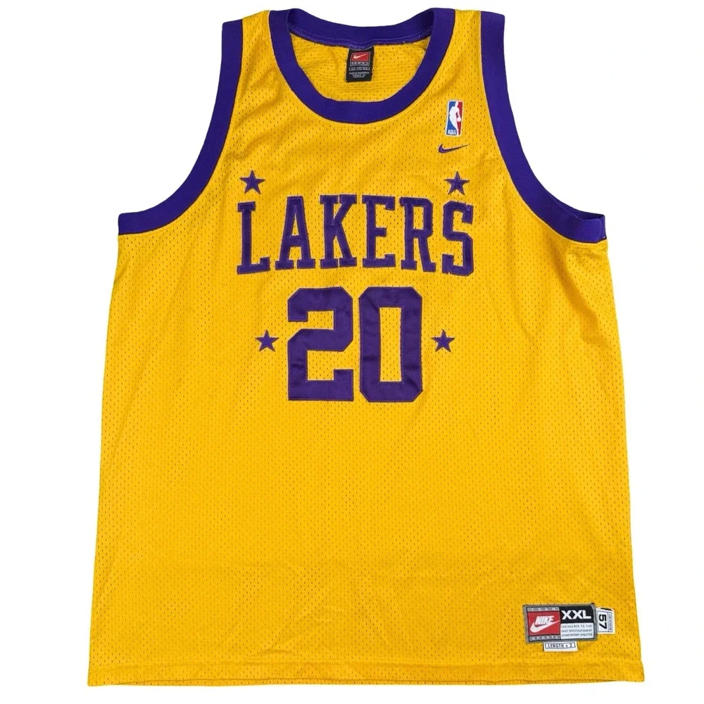 Nike Team Los Angeles Lakers Gary Payton‎ 20 Jersey XXL Yellow NBA Sewn